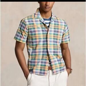 Polo Ralph Lauren Mens S Classic Fit Plaid Oxford Camp Button Down Shirt Preppy